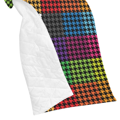 Houndstooth Colorful Pattern Print Design 01 Premium Quilt