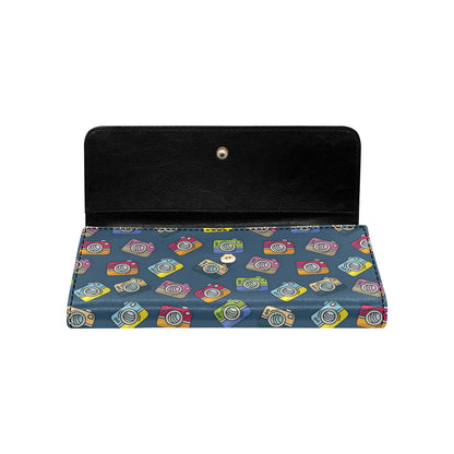 Camera Pattern Print Design 03 Women's Trifold Wallet