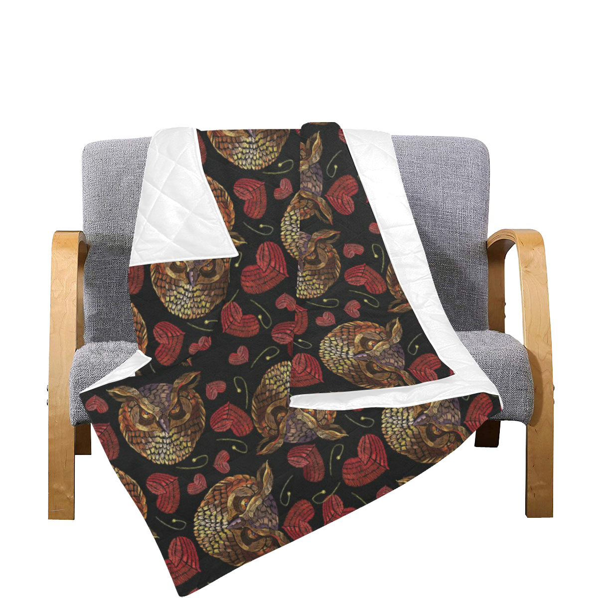 Owl Pattern Print Design A08 Premium Quilt