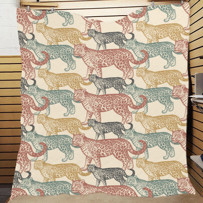 Jaguar Pattern Print Design 01 Premium Quilt
