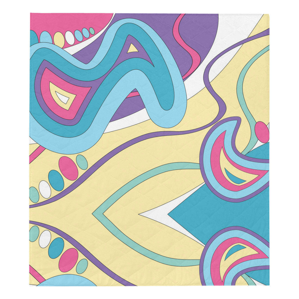 Funky Retro Pattern Print Design A01 Premium Quilt