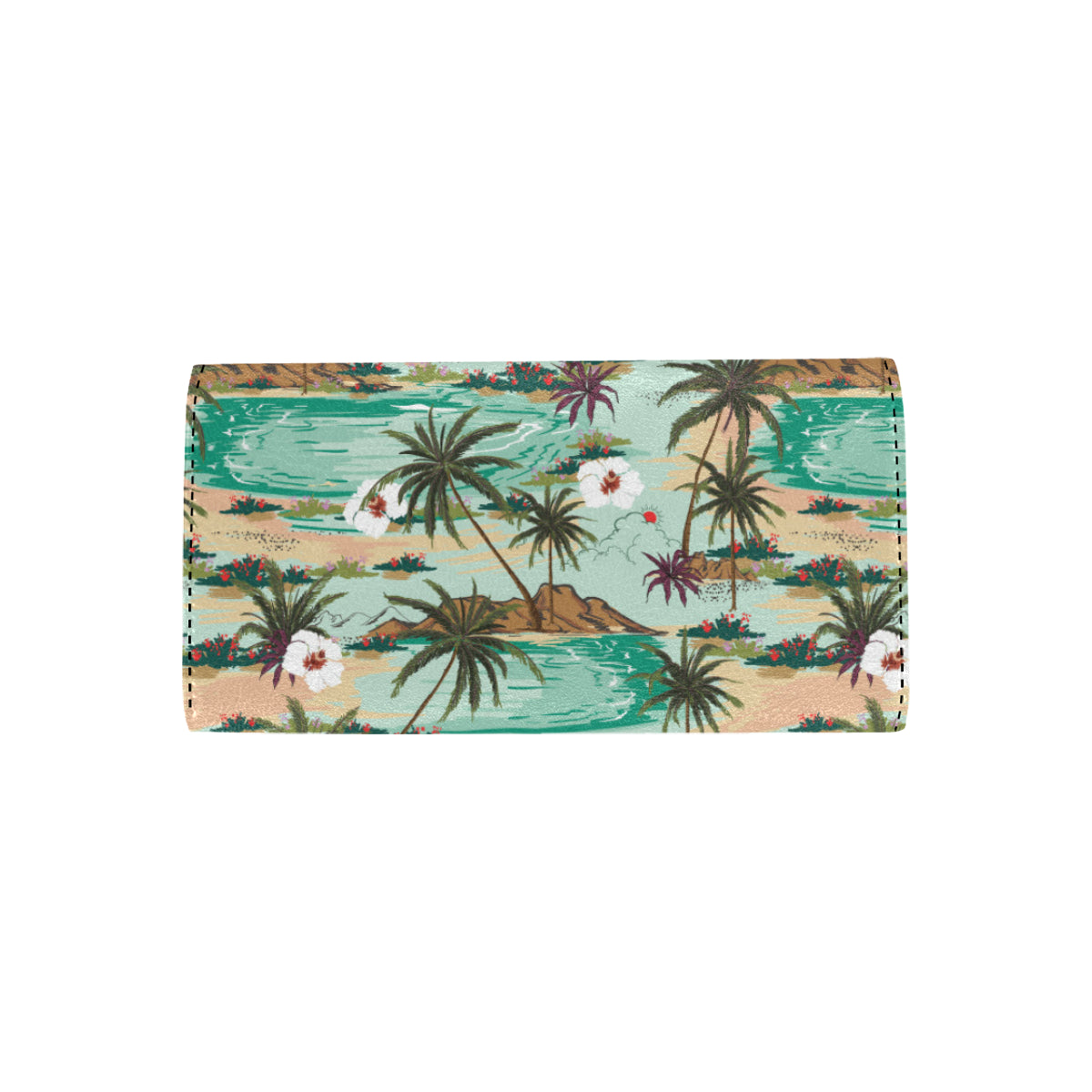 Pacific island Pattern Print Design A03 Women's Trifold Wallet
