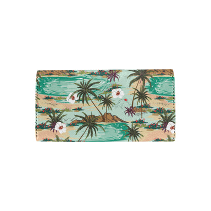 Pacific island Pattern Print Design A03 Women's Trifold Wallet