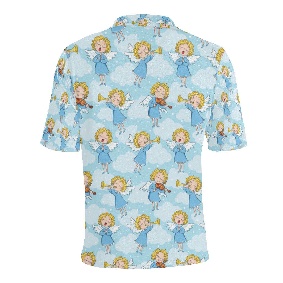 Angel Musician Pattern Print Design 09 Men Polo Shirt