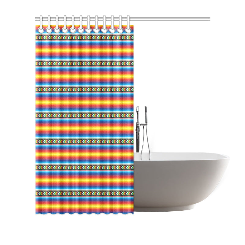 Mexican Blanket ZigZag Print Pattern Shower Curtain