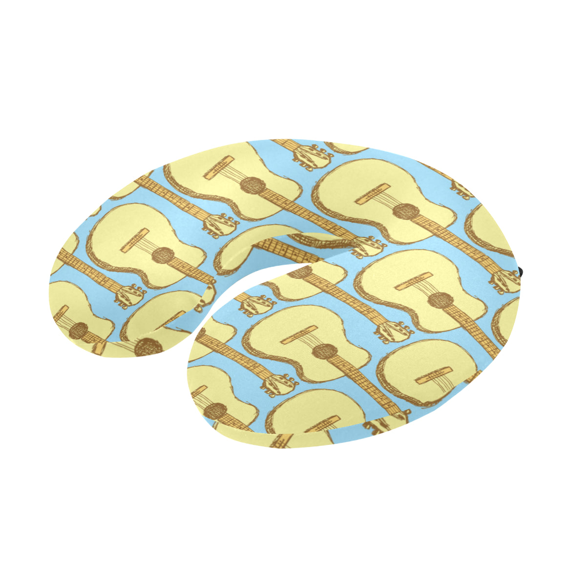 Acoustic Guitar Pattern Print Design 03 U-Shaped Travel Neck Pillow