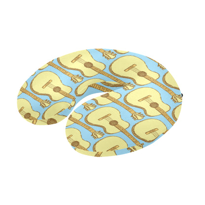 Acoustic Guitar Pattern Print Design 03 U-Shaped Travel Neck Pillow