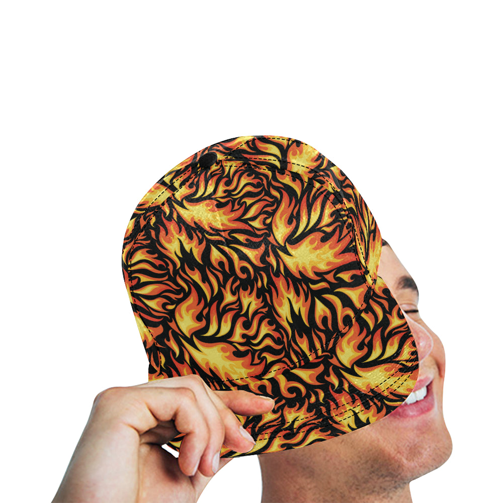 Flame Fire Design Pattern Snapback Cap