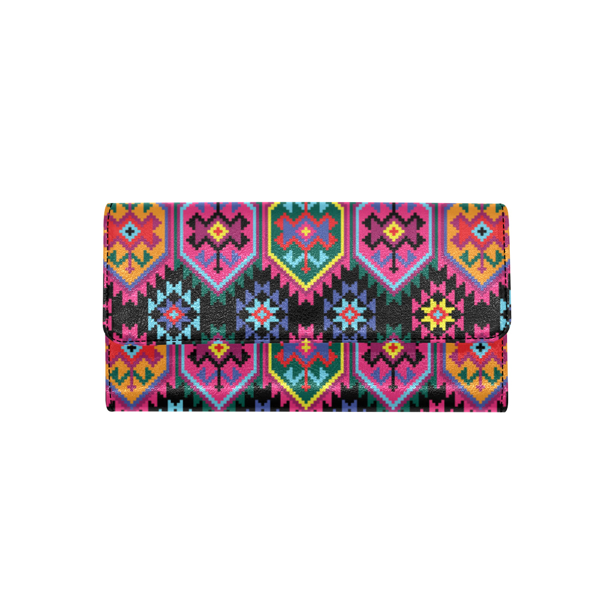 Mexican Pattern Print Design 02 Women's Trifold Wallet