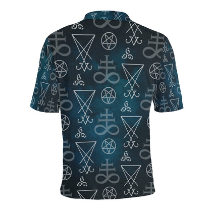 Pentagram Pattern Print Design A03 Men Polo Shirt
