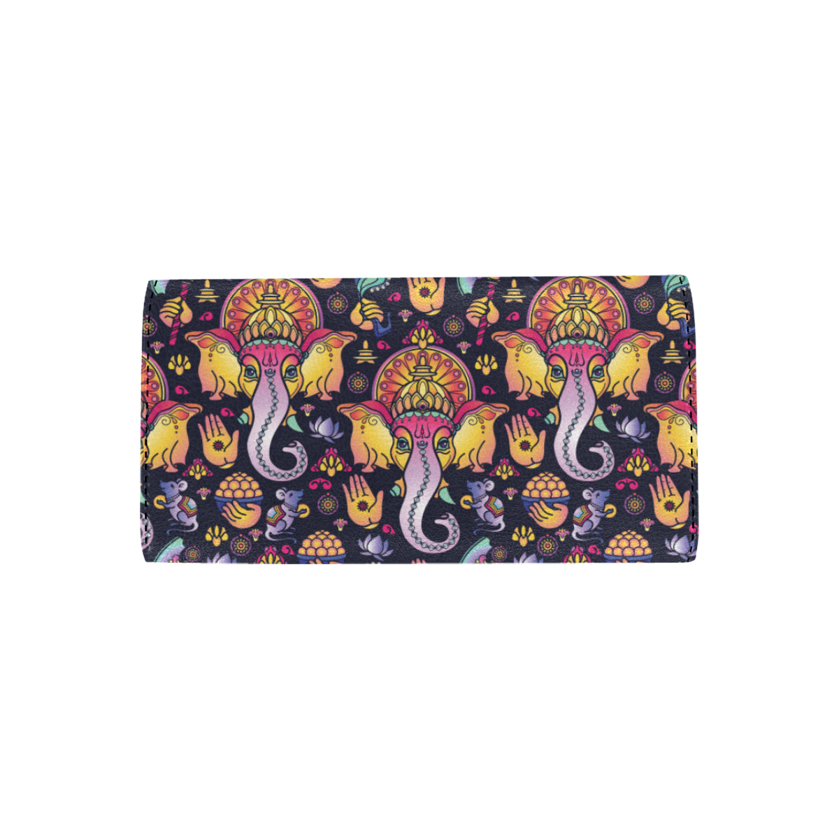 Ganesha Indian Pattern Print Design 03 Women's Trifold Wallet