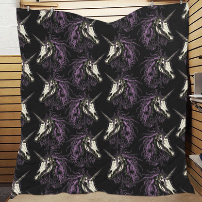 Unicorn Skull head Premium Quilt