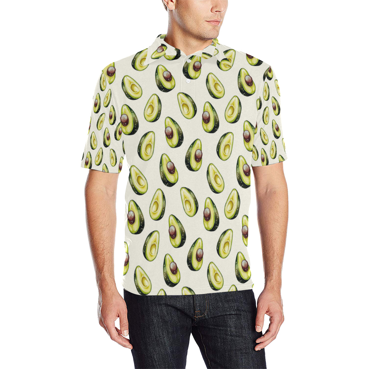 Avocado Pattern Print Design 01 Men Polo Shirt