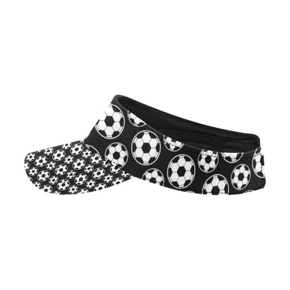Soccer Ball Black Print Pattern Unisex Sun Visor