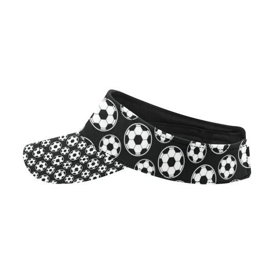 Soccer Ball Black Print Pattern Unisex Sun Visor