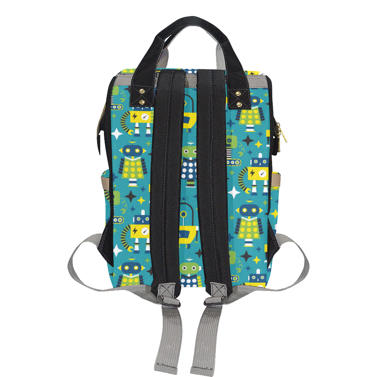 Robot Pattern Print Design A02 Diaper Bag Backpack