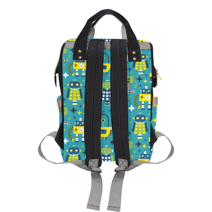 Robot Pattern Print Design A02 Diaper Bag Backpack