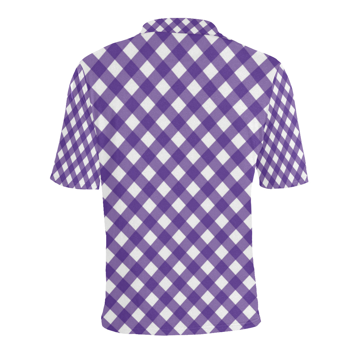 Gingham Purple Pattern Print Design 03 Men Polo Shirt