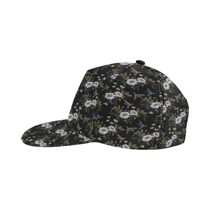Hummingbird with Embroidery Themed Print Snapback Cap