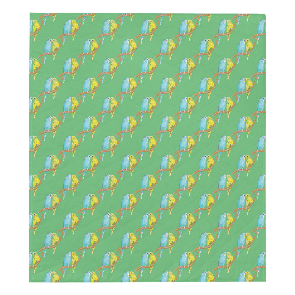 Budgerigar Pattern Print Design 01 Premium Quilt