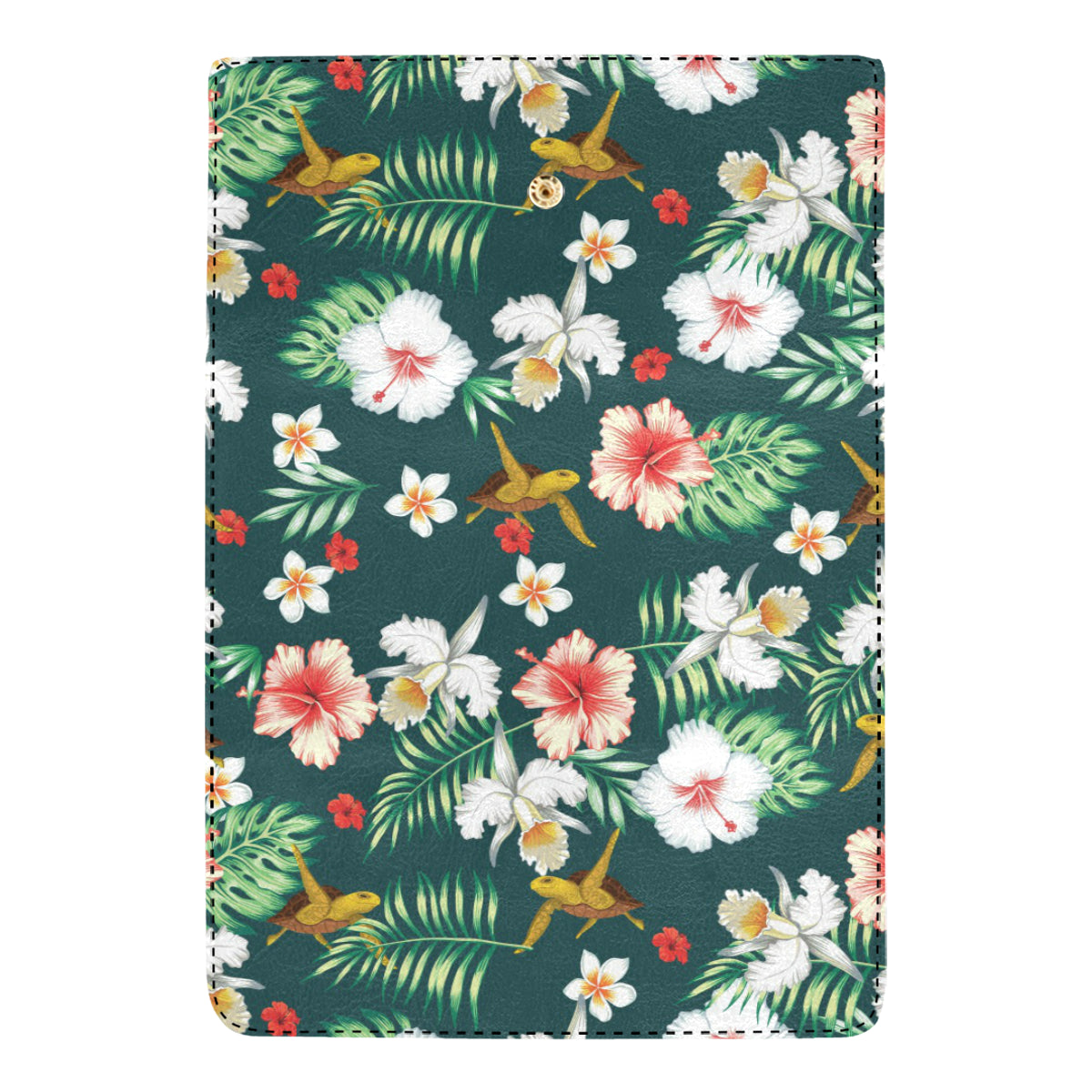 Hawaiian Flower Design with SeaTurtle Print Women's Trifold Wallet