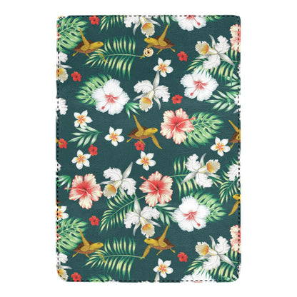Hawaiian Flower Design with SeaTurtle Print Women's Trifold Wallet