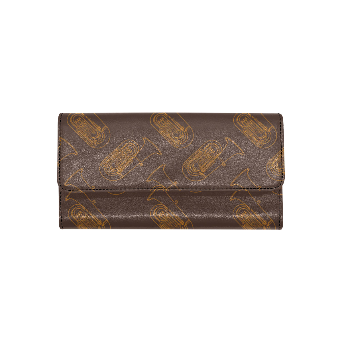 Tuba Pattern Print Design 02 Women's Trifold Wallet