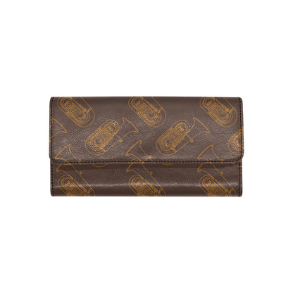Tuba Pattern Print Design 02 Women's Trifold Wallet