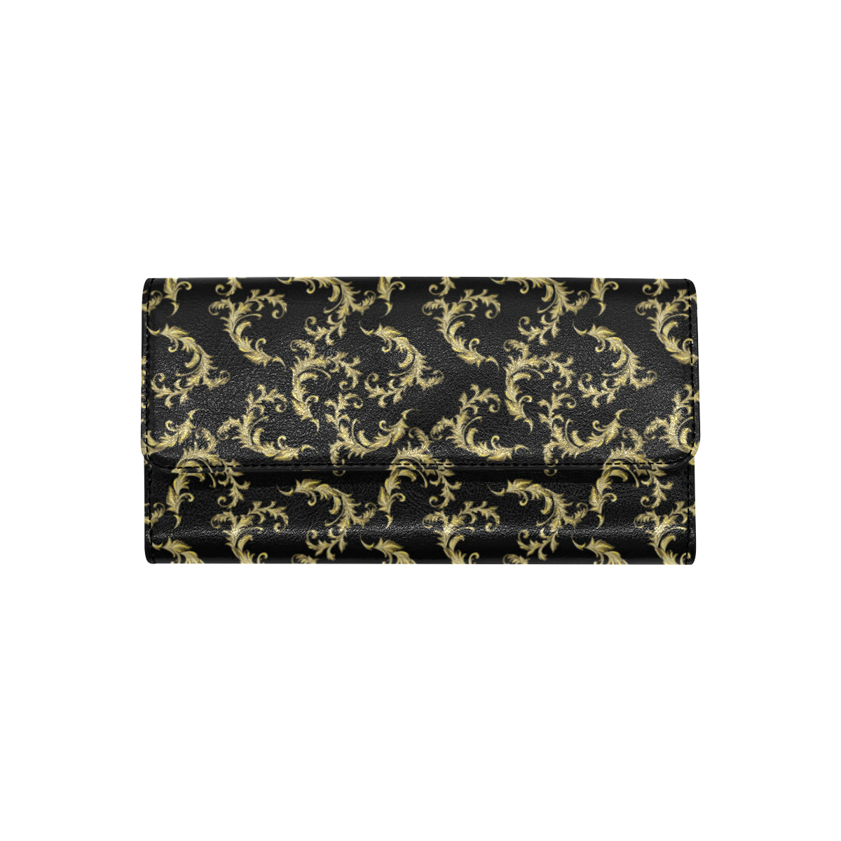 Baroque Golden Pattern Print Design 01 Women's Trifold Wallet