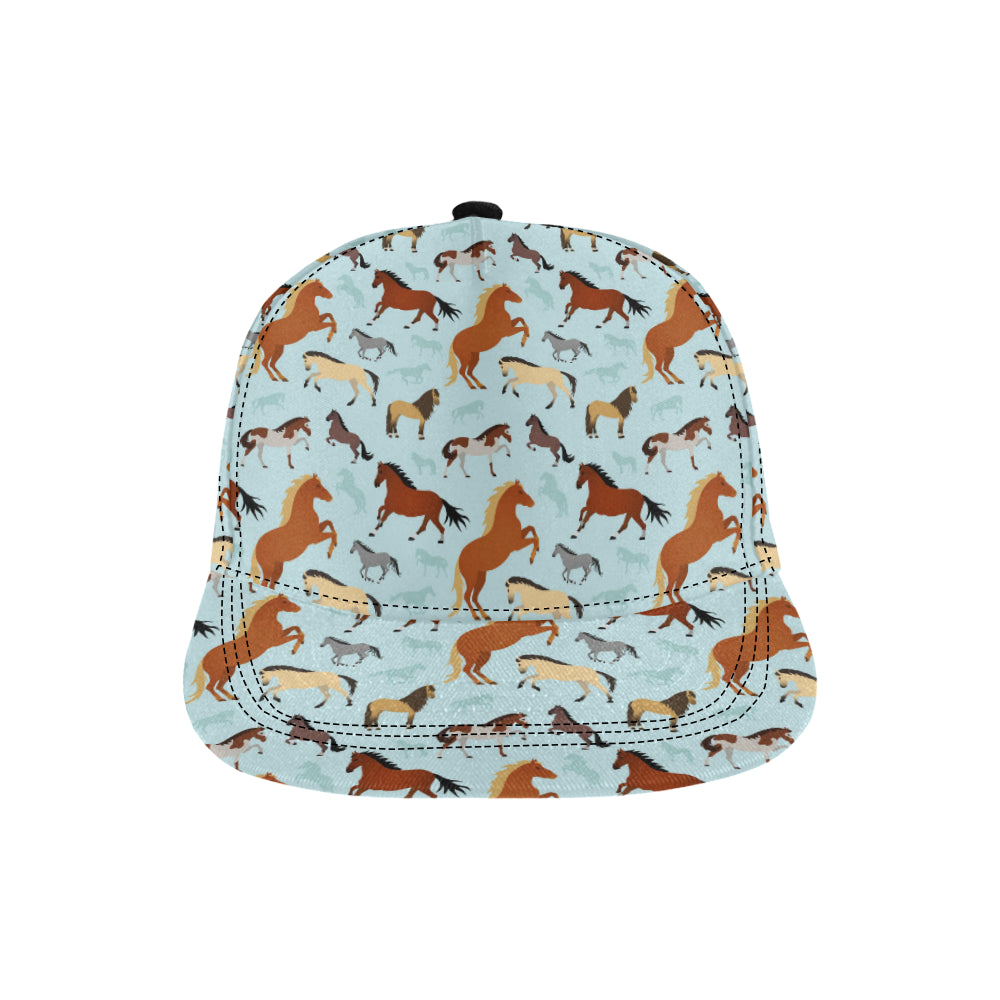 Horse Cute Themed Pattern Print Snapback Cap