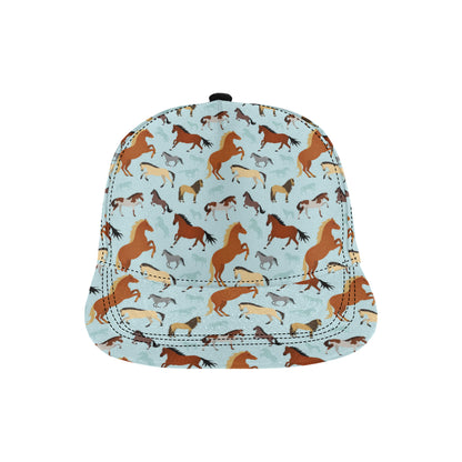 Horse Cute Themed Pattern Print Snapback Cap