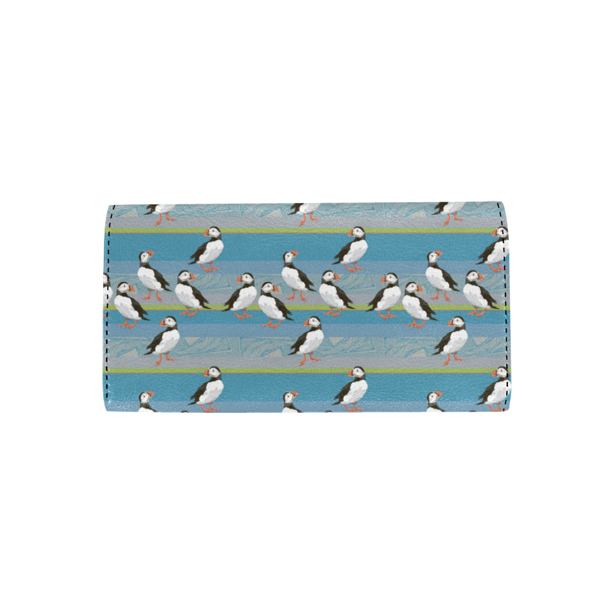 Puffin Pattern Print Design A01 Women's Trifold Wallet
