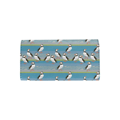 Puffin Pattern Print Design A01 Women's Trifold Wallet