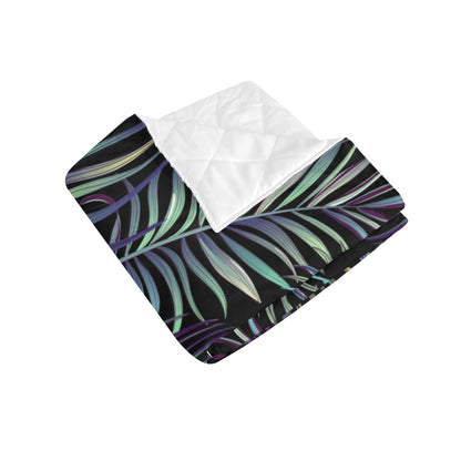 Tropical Palm Leaves Pattern Brightness Premium Quilt