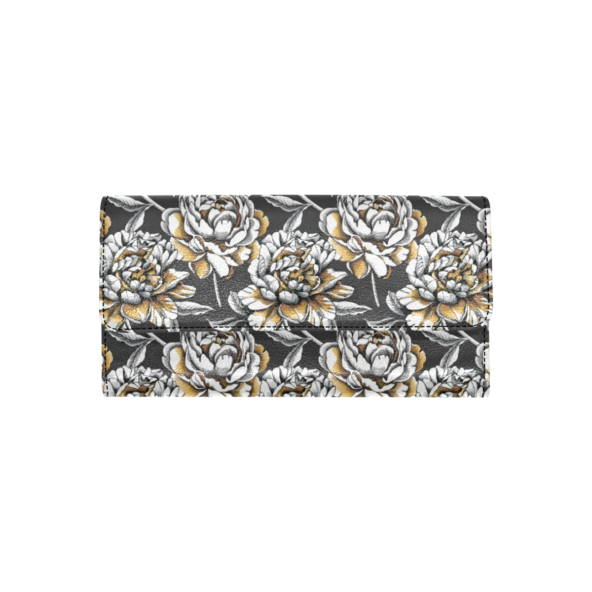 Peony Pattern Print Design PE06 Women's Trifold Wallet