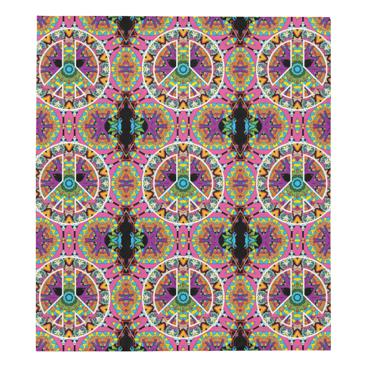 Peace Sign Pattern Print Design A03 Premium Quilt