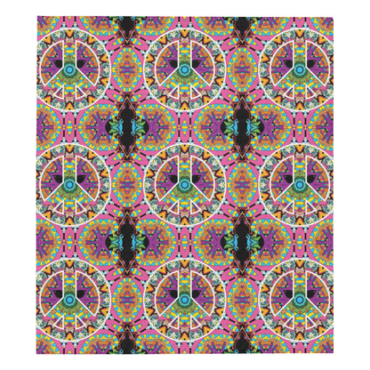 Peace Sign Pattern Print Design A03 Premium Quilt