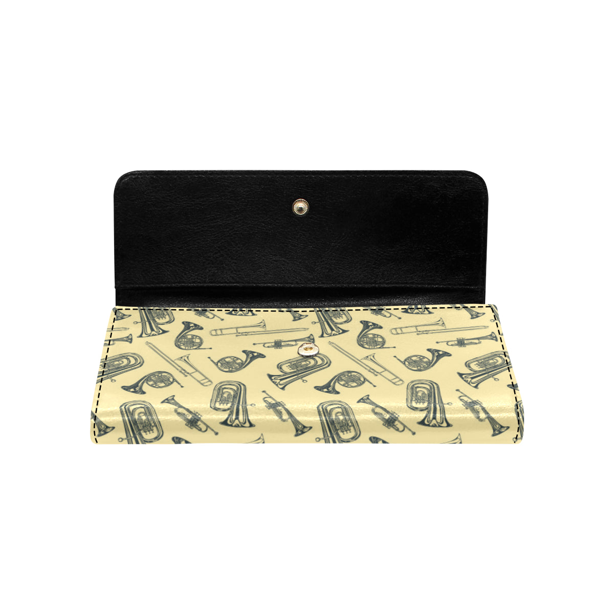 Tuba Pattern Print Design 01 Women's Trifold Wallet