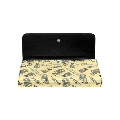 Tuba Pattern Print Design 01 Women's Trifold Wallet