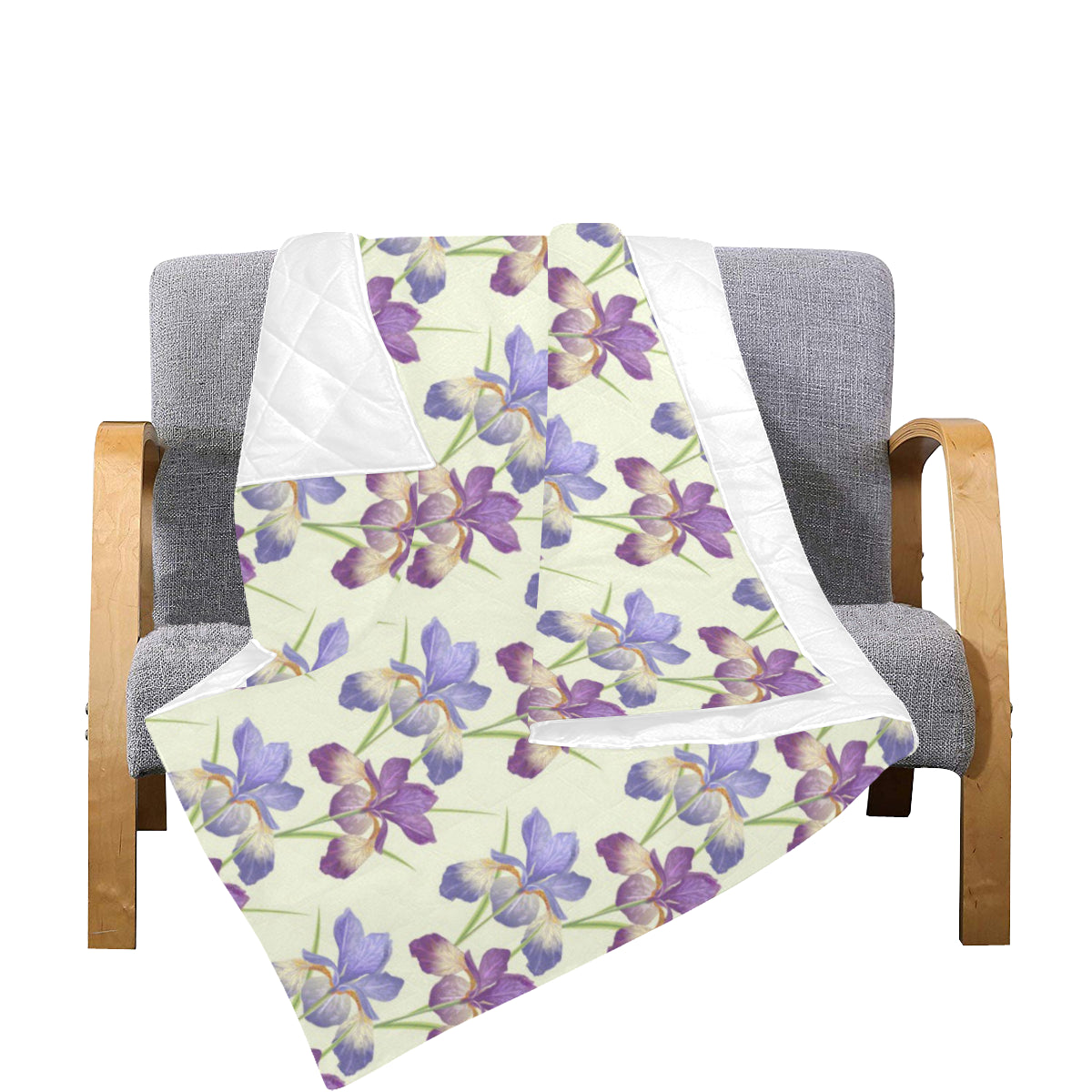Iris Pattern Print Design IR08 Premium Quilt