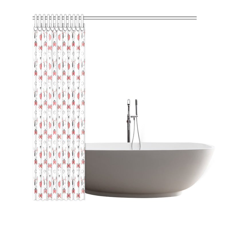 Bull Terriers Pattern Print Design 08 Shower Curtain