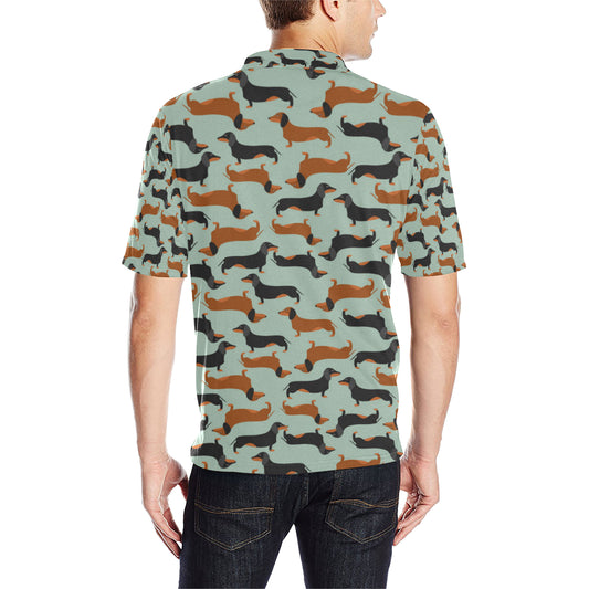 Dachshund Cute Print Pattern Men Polo Shirt