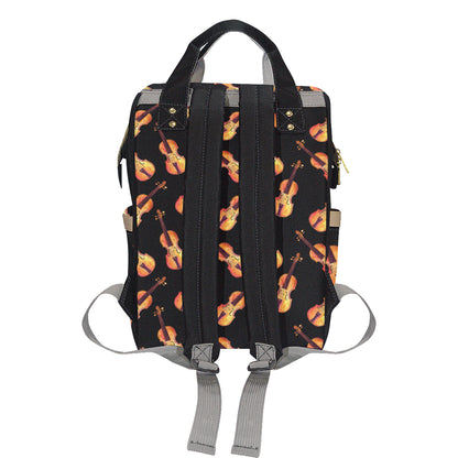 Violin Pattern Print Design 04 Diaper Bag Backpack