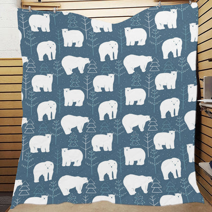 Polar Bear Pattern Print Design A01 Premium Quilt