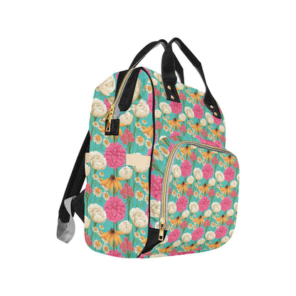 Summer Floral Pattern Print Design SF07 Diaper Bag Backpack