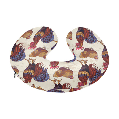 Rooster Pattern Print Design A03 U-Shaped Travel Neck Pillow
