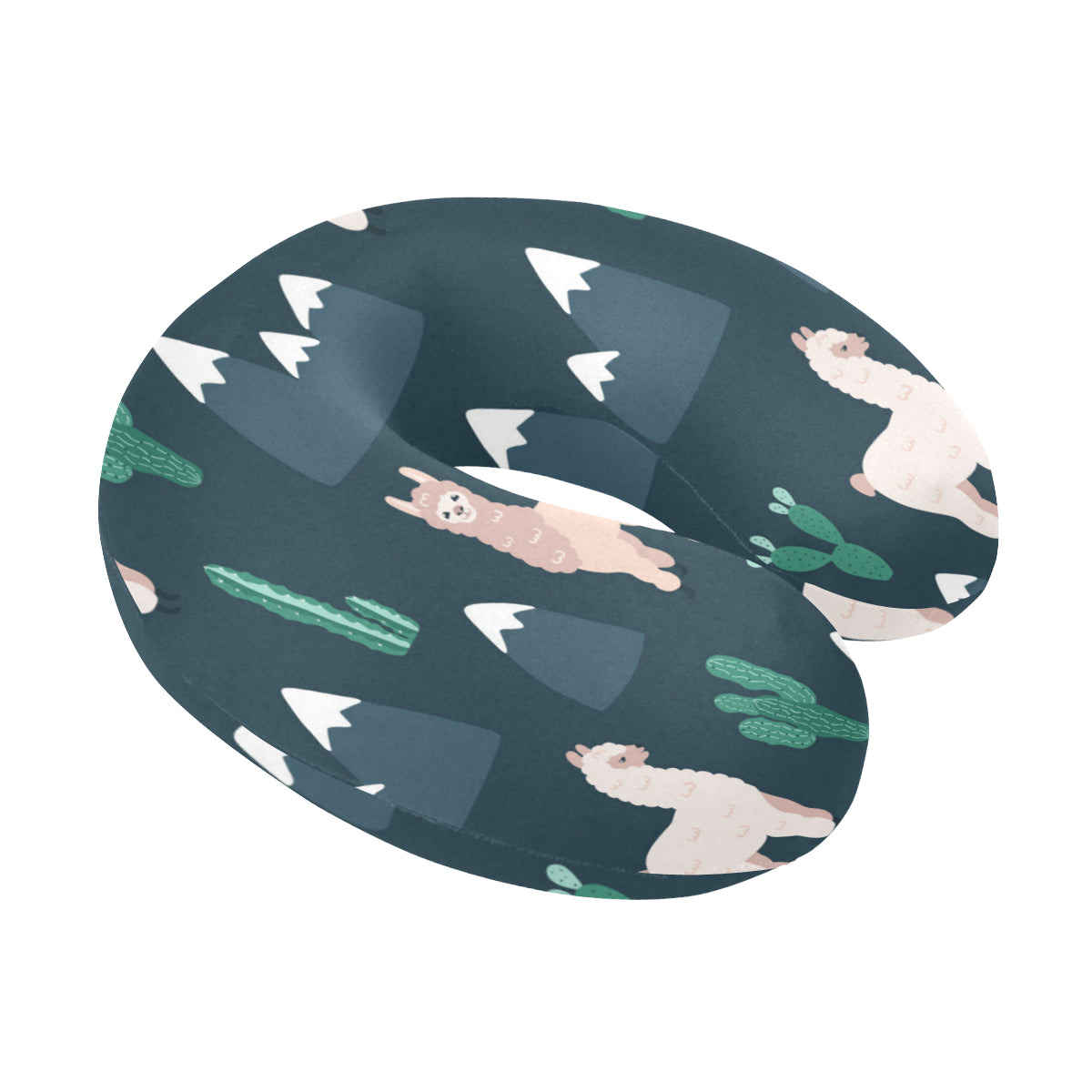Llama Pattern Print Design 06 U-Shaped Travel Neck Pillow