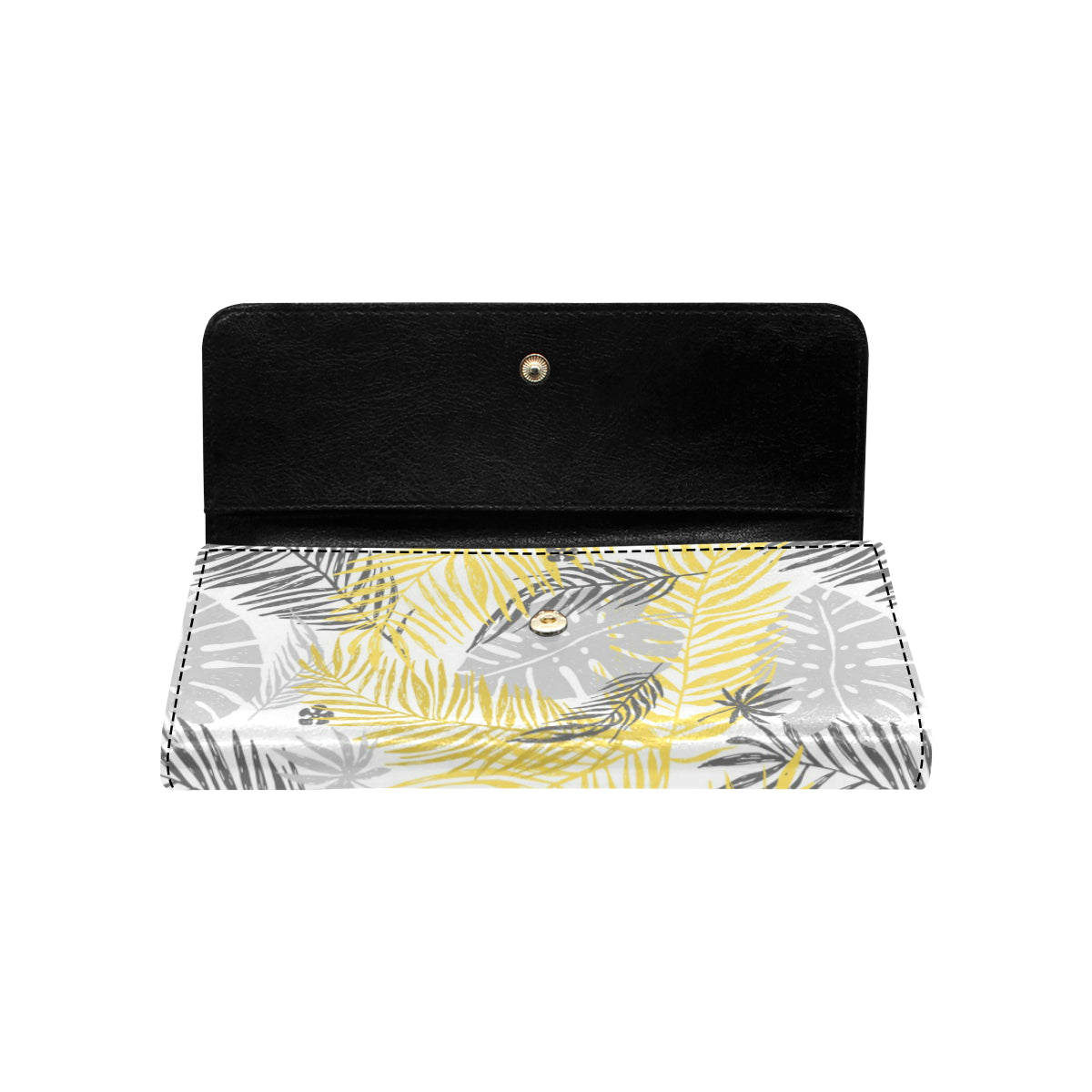 Palm Leaves Pattern Print Design PL012 Women's Trifold Wallet
