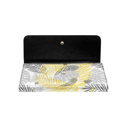 Palm Leaves Pattern Print Design PL012 Women's Trifold Wallet