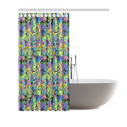 Psychedelic Trippy Mushroom Themed Shower Curtain